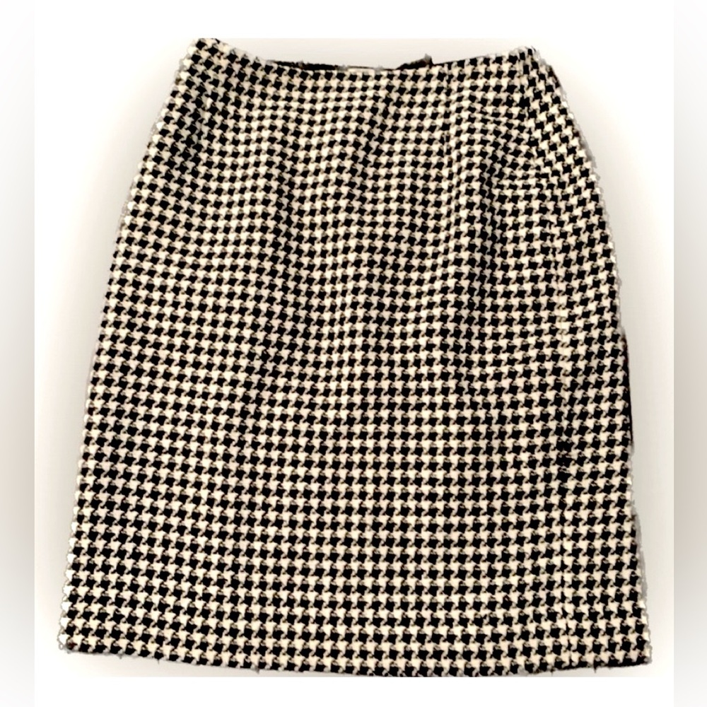 Carlisle wool blend Skirt black white Houndstooth Pencil Women’s 2 XS EXCELLENT